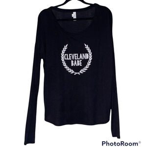 BELLA | Cleveland Babe Black Long Sleeve Tee